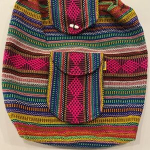 multi colour backpack from mexico